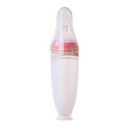 Biberons de silicone Hotwinter com colher anti-transbordamento na cor rosa, design para alimentação sem sujeira