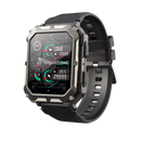 Relógio inteligente militar de saúde Meterk com pulseira preta e visor digital, adequado para atividades ao ar livre.