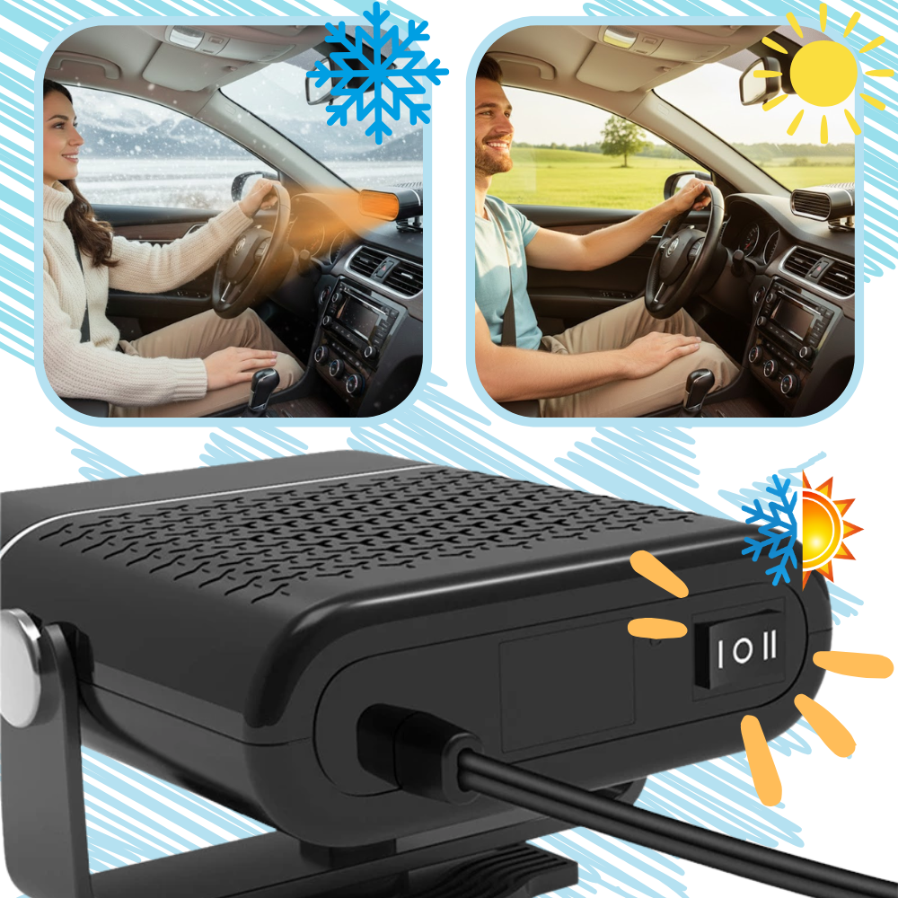 Degivador portátil 2 em 1 da Meterk para carros, peça de reposição automotiva, ideal para descongelar vidros e superfícies.