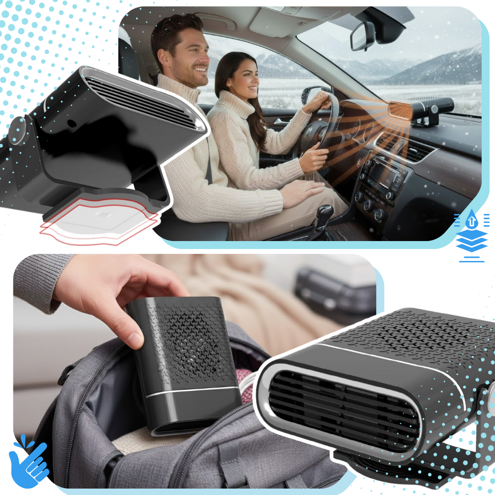 Degivreur portátil 2 em 1 da Meterk para carro, peça automotiva e moto, dispositivo de descongelamento compacto branco
