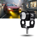 Farol dianteiro duplo de iluminação para motos da marca Meterk, peça de reposição para automóveis e motos.
