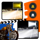 Farol dianteiro duplo com iluminação para motos da marca Meterk, peça de reposição automotiva para motocicletas.