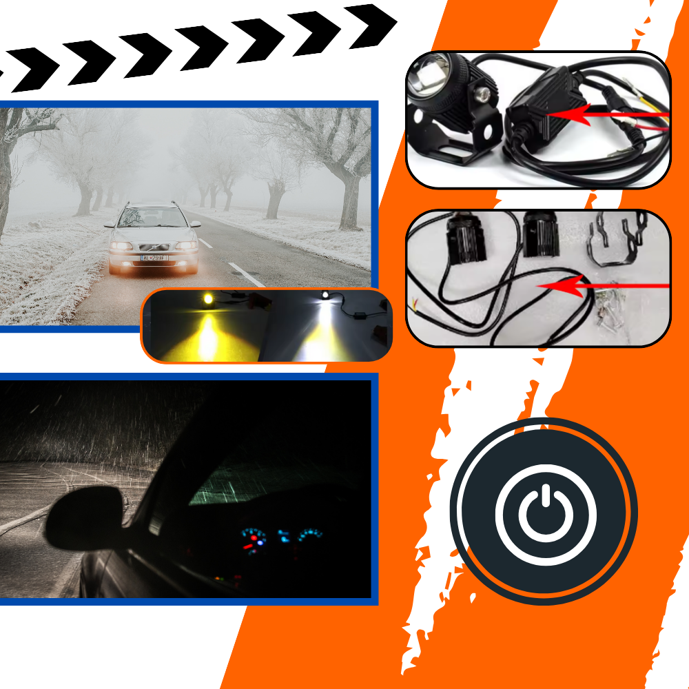 Farol dianteiro duplo para motos Meterk, peça de reposição automotiva com iluminação dupla para motos.
