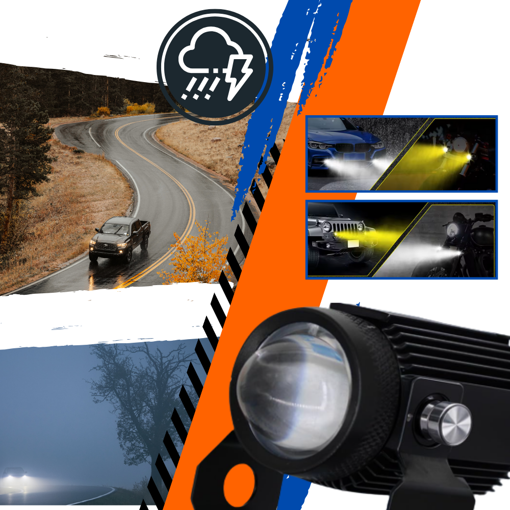 Farol dianteiro duplo para motos Meterk, peça de reposição automotiva com iluminação dupla para motos.
