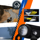 Farol dianteiro duplo para motos Meterk, peça de reposição automotiva com iluminação dupla para motos.