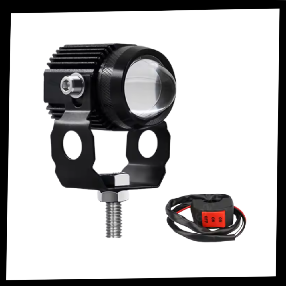 Farol dianteiro duplo para motos Meterk, peça de reposição automotiva com iluminação dupla, compatível com diversas motos.