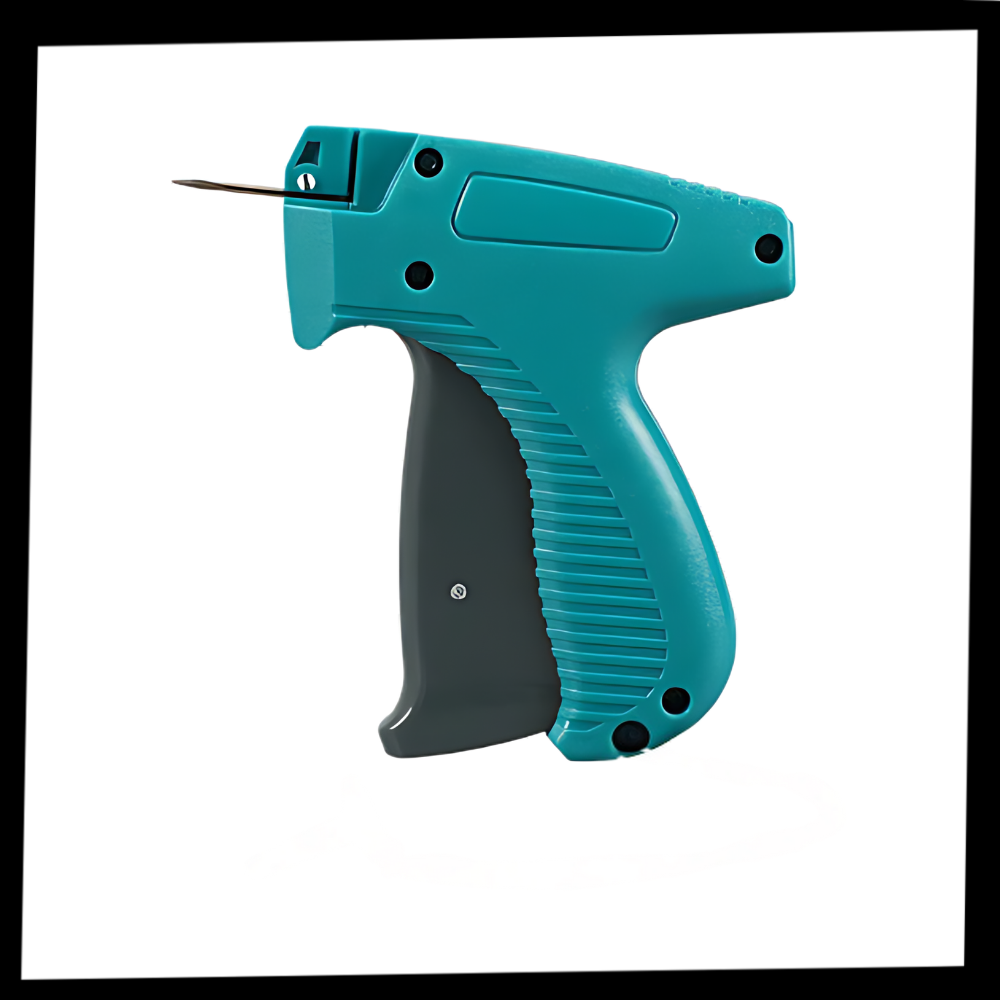Pistolet à points de fixation rapide Mexud para atividades de artesanato com corpo verde e ponta de aplicação.