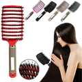 Escova de cabelo massageadora com cerdas de javali da marca Miarhb para cuidado capilar natural e relaxante.