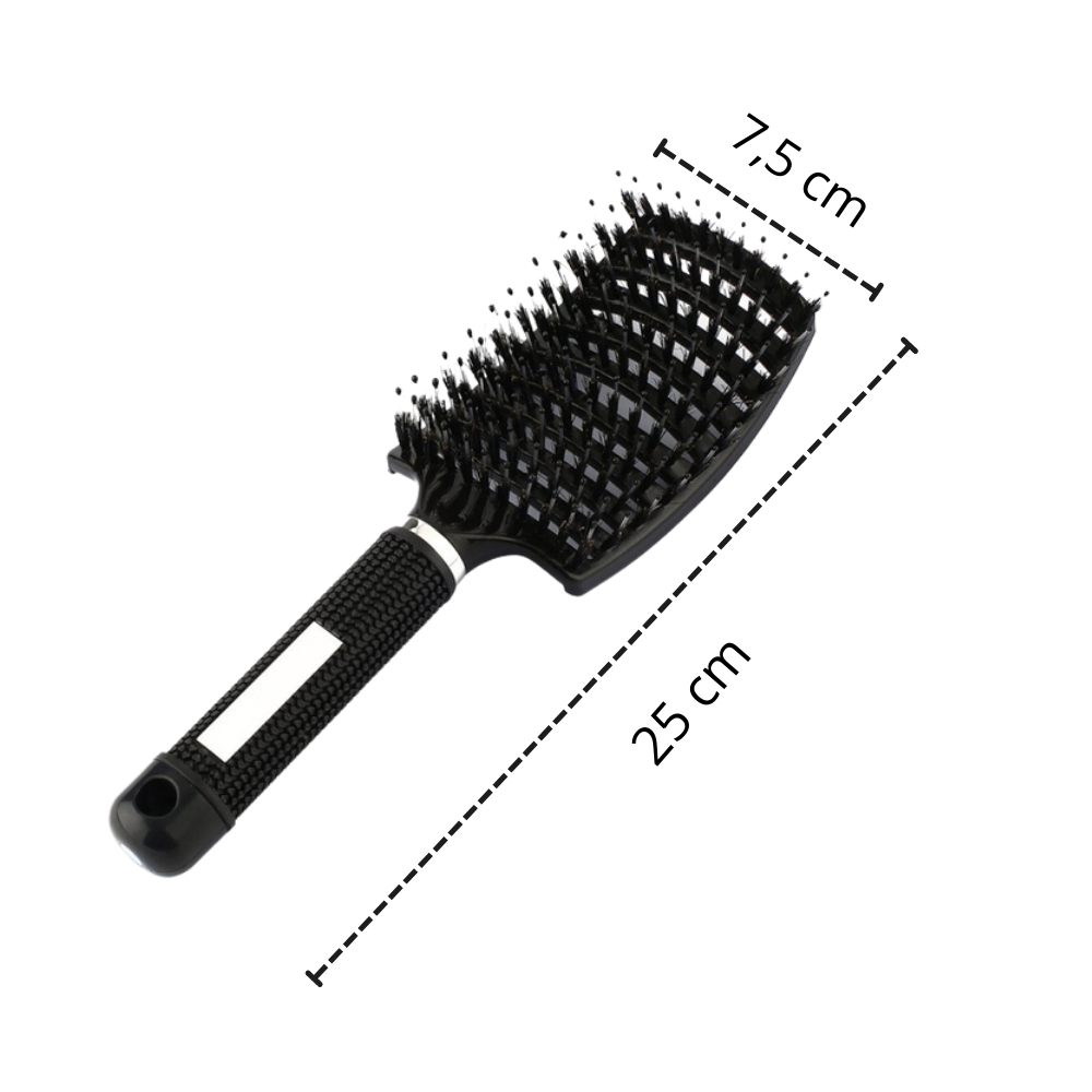 Escova de cabelo massageadora com cerdas de javali da marca Miarhb, ideal para cuidado e desembaraço dos fios.