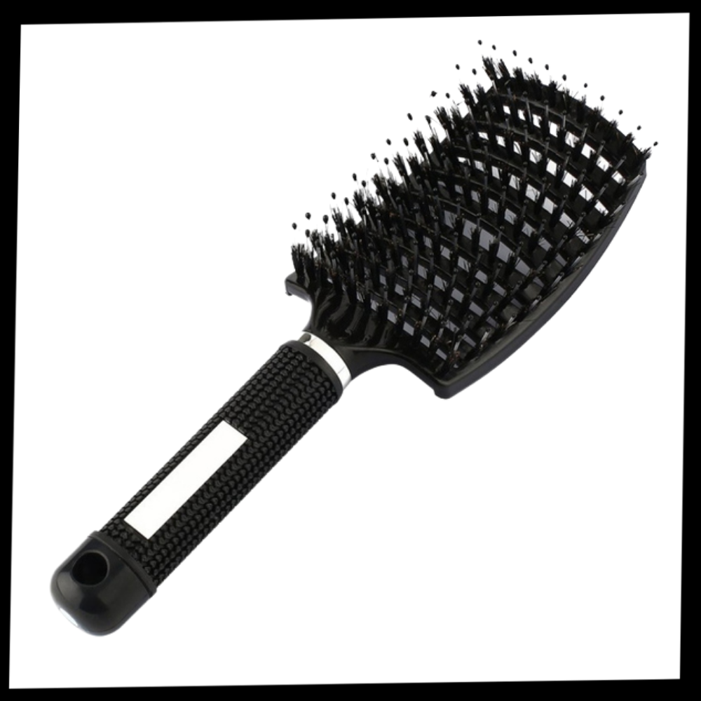 Escova de cabelo massageadora da Miarhb com cerdas de javali, ideal para cuidado e penteado dos cabelos.