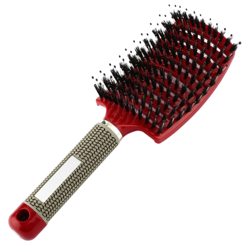 Escova de cabelo massageadora com cerdas de javali da Miarhb para cuidado capilar e penteado suave.
