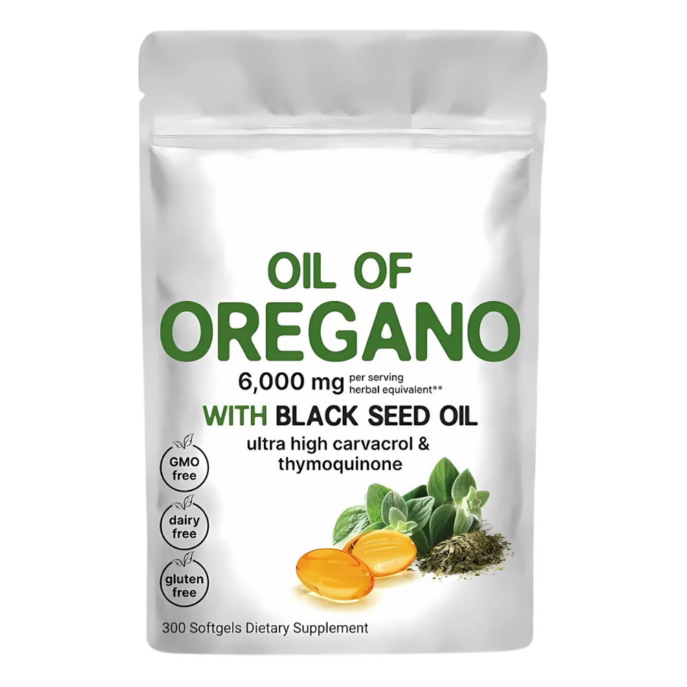 Capsulas de óleo de orégano da Micro Ingredients, suplemento de fitness e nutrição, 180 cápsulas visíveis na embalagem.
