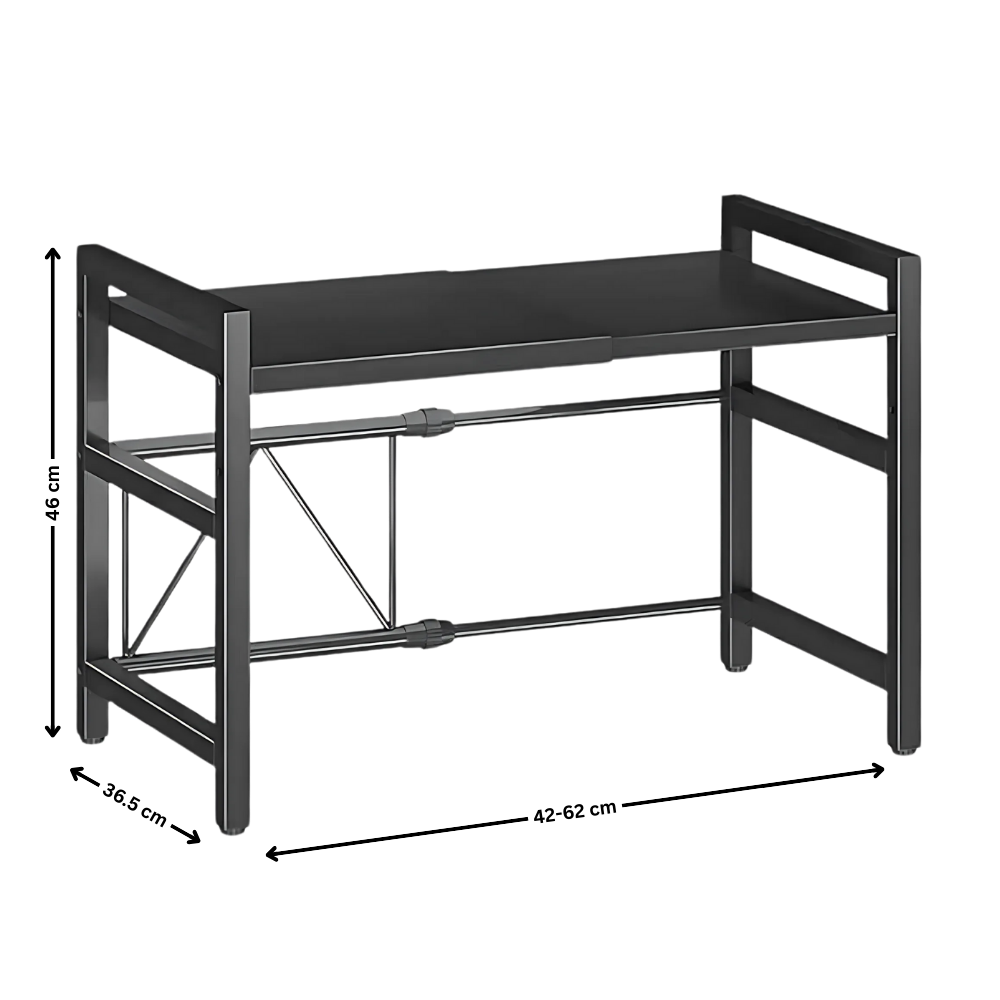 Prateleira elevada para micro-ondas da Banggood, acessório de pequeno eletrodoméstico, mostra a dimensão do microrack.