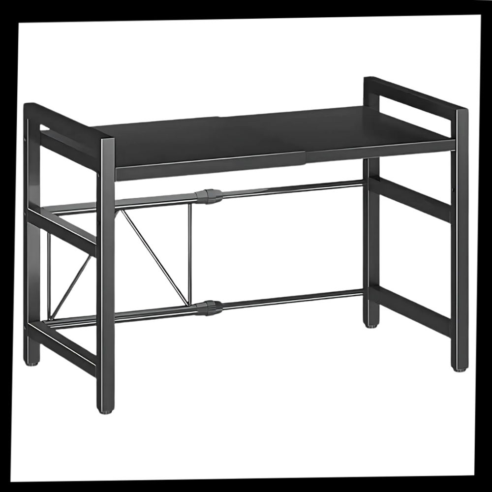 Suporte elevado para micro-ondas da Banggood, acessório de pequeno eletroméstico com prateleiras para economia de espaço.