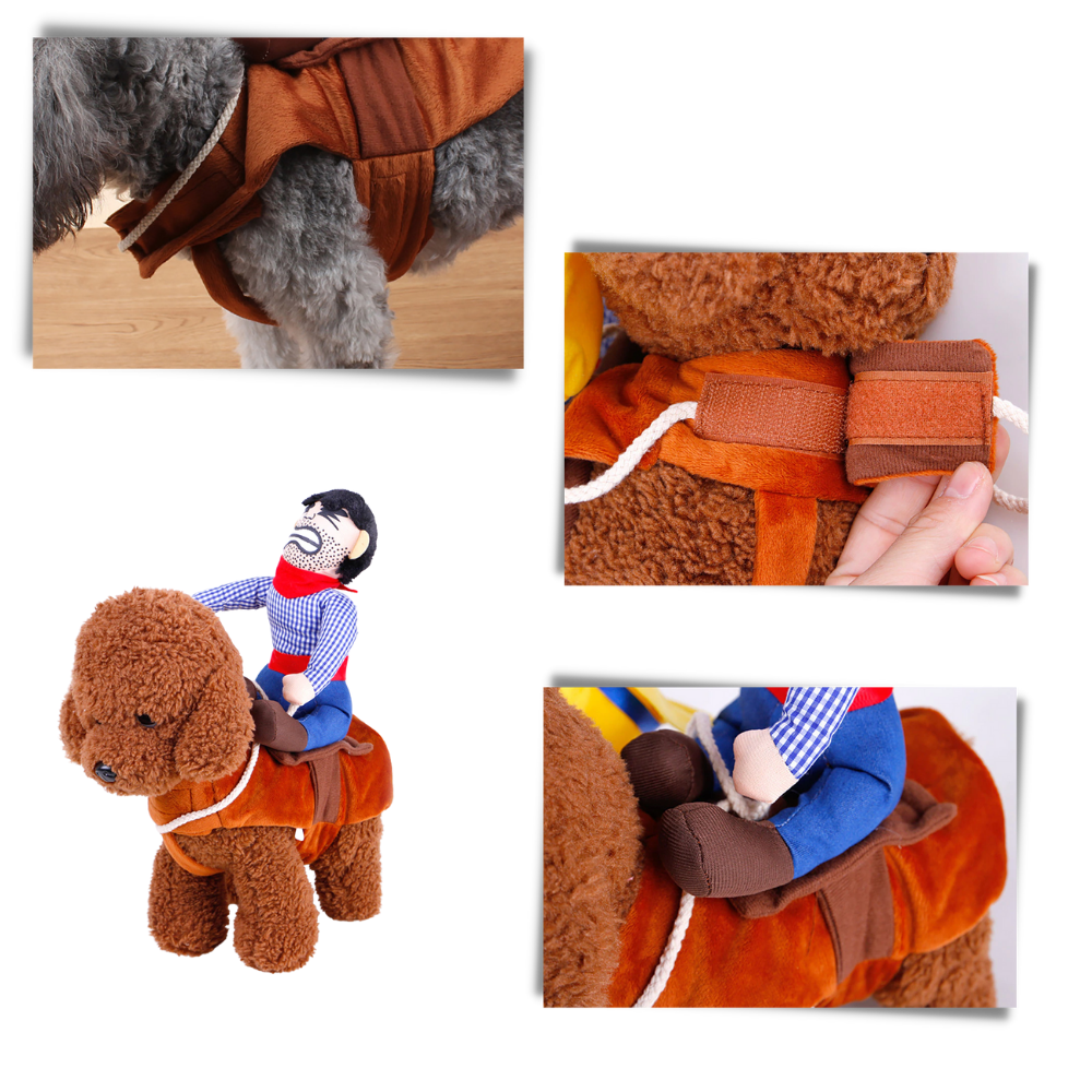 Acessório para cachorro, fantasia de cowboy da marca Midlee, com chapéu, lenço e colete para cães.