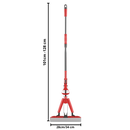 Serpillière vermelha Mimo Tech para limpeza doméstica, com sistema de essorage fácil, 28 cm de largura para limpeza eficiente.