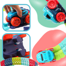 Véhicules de jeu Velocity Toys sur mini circuit de montagnes russes, jouet sécurisé pour enfants, piste de course miniature.