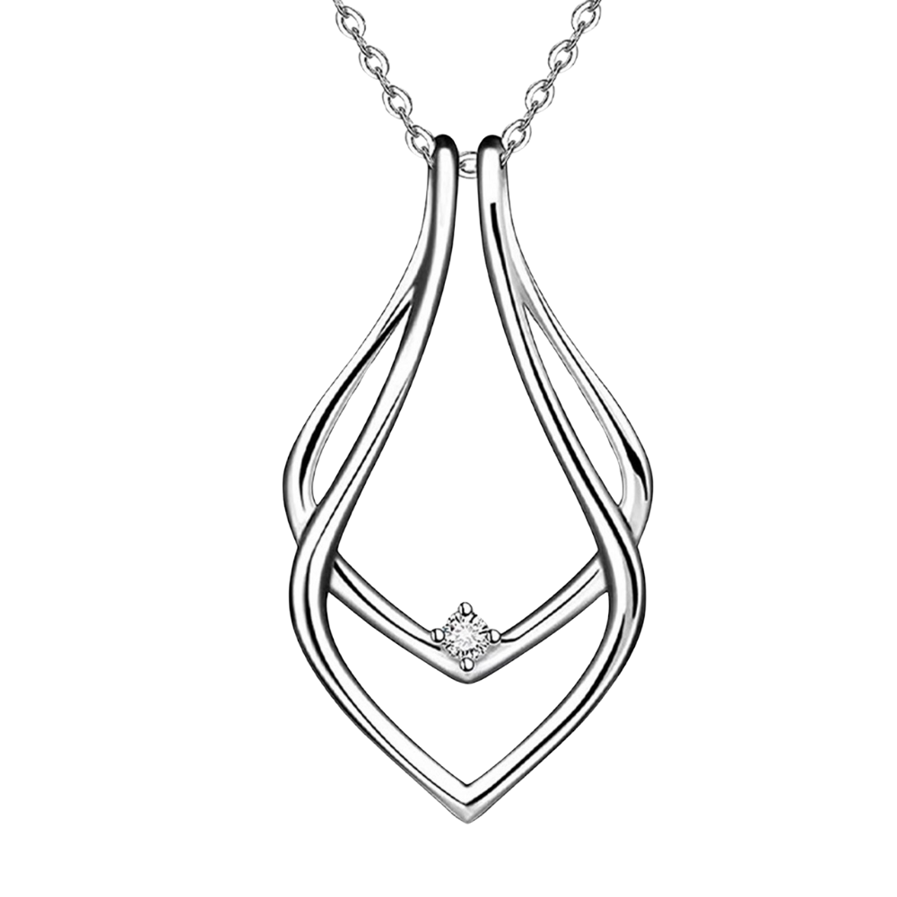 Pendente porta-anéis minimalista da Sterlyn Silver, suporte de jóias em prata com design simples e elegante.