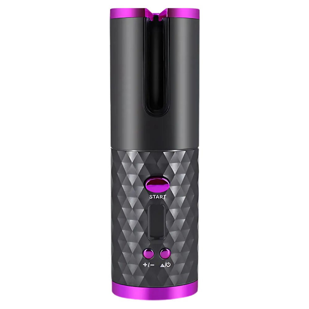 Fer à boucler ionique sem fio Mixfeer para cuidados capilares, com design moderno e cilindro para ondas e cachos.