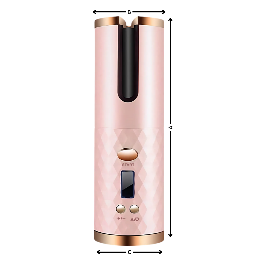 Fer à boucler iônico sem fio da Mixfeer para cuidados capilares, com design prateado e tecnologia de ionização.
