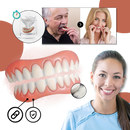 Kit de próteses dentárias Mlfire com itens de cuidados bucais, incluindo moldeiras e produtos de higiene dental.