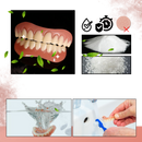 Kit de próteses dentárias Mlfire para cuidados bucais, inclui itens essenciais para manutenção e limpeza dentária.