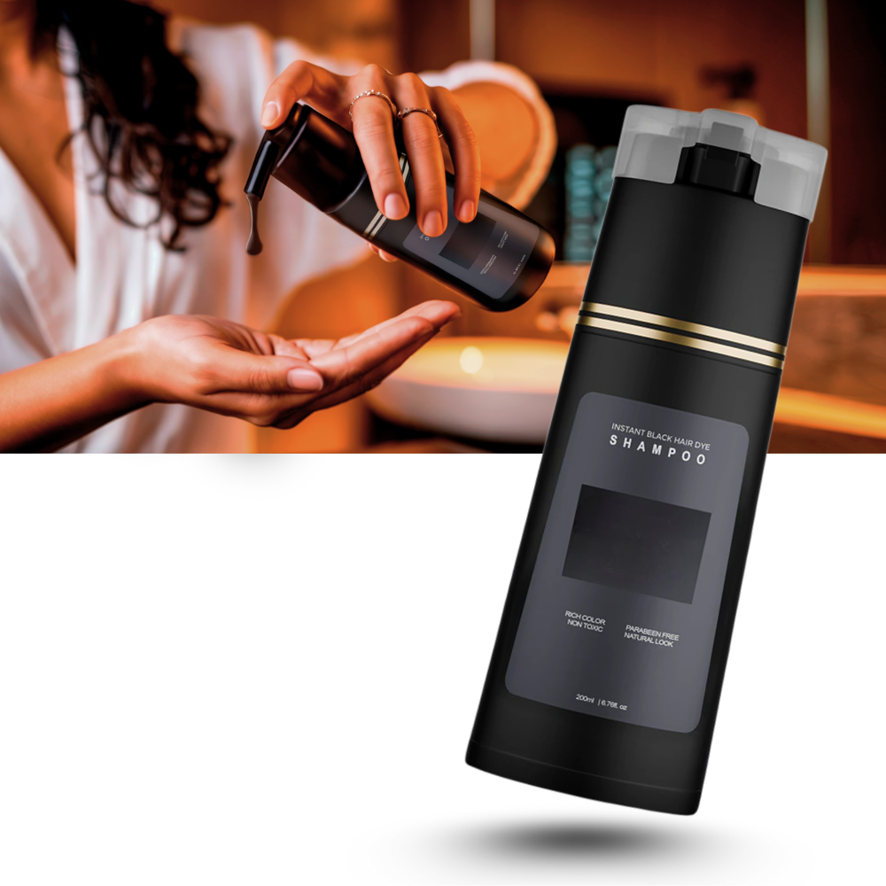 Soin para cabelos grisalhos da marca Mnjin, shampoo com fórmula nutritiva para realçar cabelos gris e brancos.