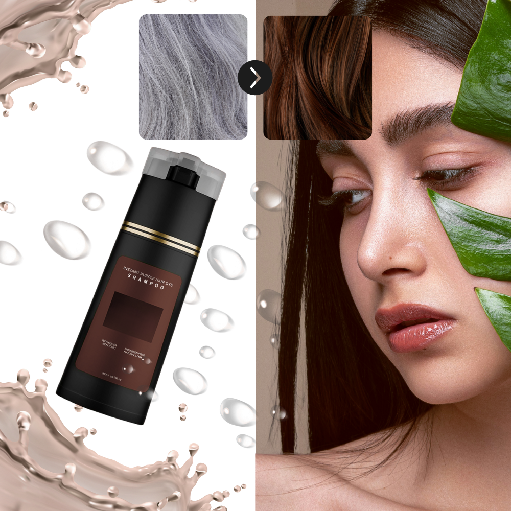 Shampooing para cabelos grisalhos da marca Mnjin, produto de cuidado capilar com fórmula suave para cabelos gris.