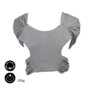 Porte-bébè ergonômico e respirável Moby na cor preta, mostrando o suporte confortável para recém-nascidos.