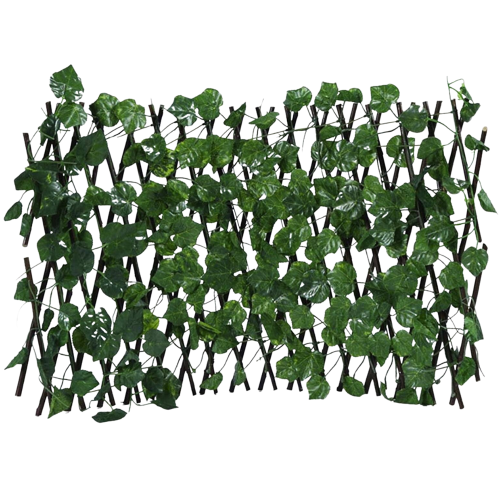 Painel de cerca vegetal artificial retrátil da Molecole, com textura natural e estrutura de fácil instalação.