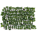 Painel de cerca vegetal artificial retrátil da Molecole, mostrando a estrutura e o acabamento da cerca decorativa.