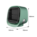 Refroididor e umidificador de ar USB da Monoprice Inc. compacto em verde, ideal para resfriar e humidificar ambientes pequenos.