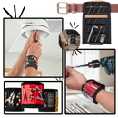 Pulseira de ferramentas magnéticas Moretek, resistente, de tecido Oxford preto, ideal para organização e trabalho com ímãs.