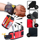 Pulseira de ferramentas Moretek com fechos magnéticos em tecido Oxford resistente, ideal para organização e transporte de ferramentas.