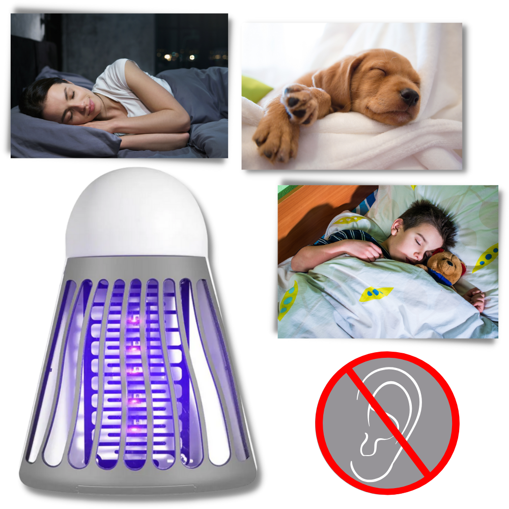 Luz anti-mosquito silenciosa da Agand para desinsetização, com luz azul atraente para eliminar mosquitos eficazmente.