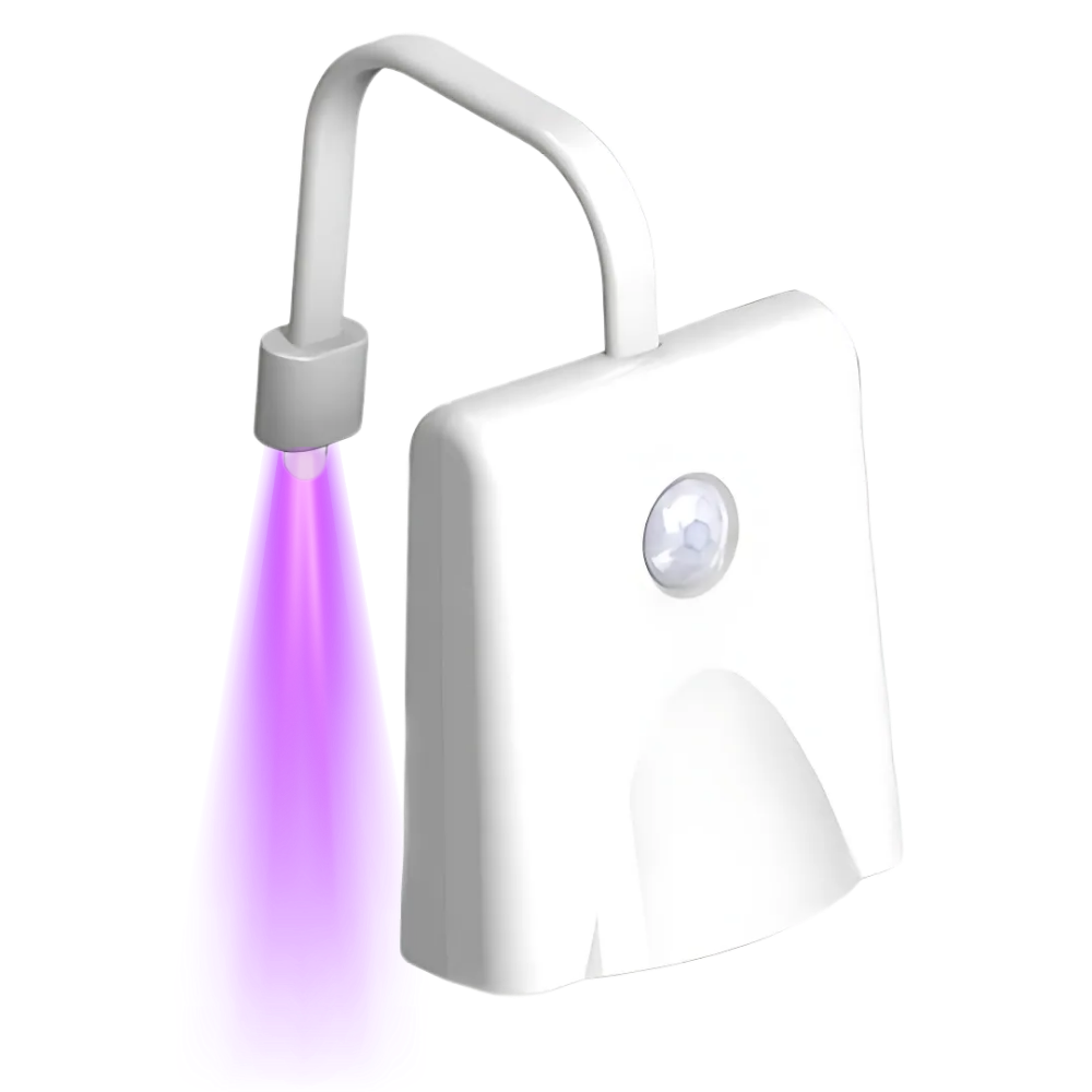 Lâmpada de banheiro com detecção de movimento da Battmate, acessório de iluminação para cobre de vaso sanitário.