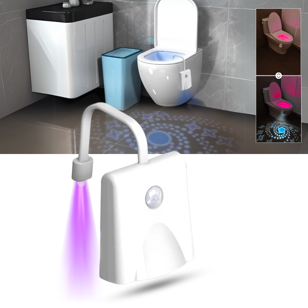 Lâmpada de banheiro com detecção de movimento da Battmate, iluminação automática para ambientes de banheiro.