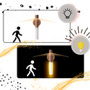 Lanterna de emergência Landgoo com sensor de movimento, recarregável, luz branca, ideal para uso ao ar livre e segurança.