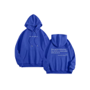 Moletom oversized feminino com mensagem motivacional da marca Brop Anko, em tecido de roupas de lazer na cor azul.