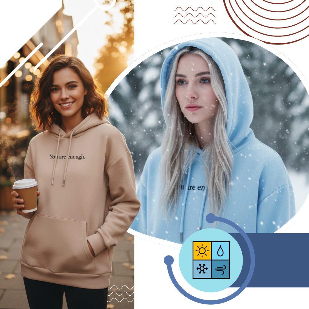 Suéter com capuz oversized para mulheres com mensagem motivacional, roupa de lazer confortável da marca Brop Anko