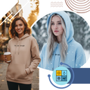 Suéter com capuz oversized para mulheres com mensagem motivacional, roupa de lazer confortável da marca Brop Anko