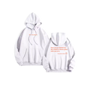 Moletom oversized feminino da Brop Anko com mensagem motivacional na cor branca, ideal para roupas de lazer ao ar livre.