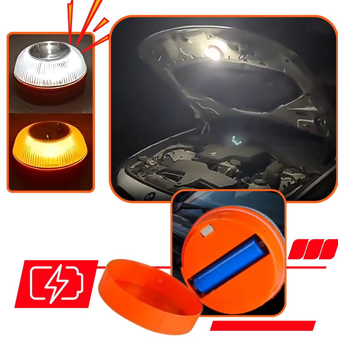 Lampe de secours stroboscopique LED Mountawat, pièce détachée automobile pour voiture, signal lumineux d'urgence.
