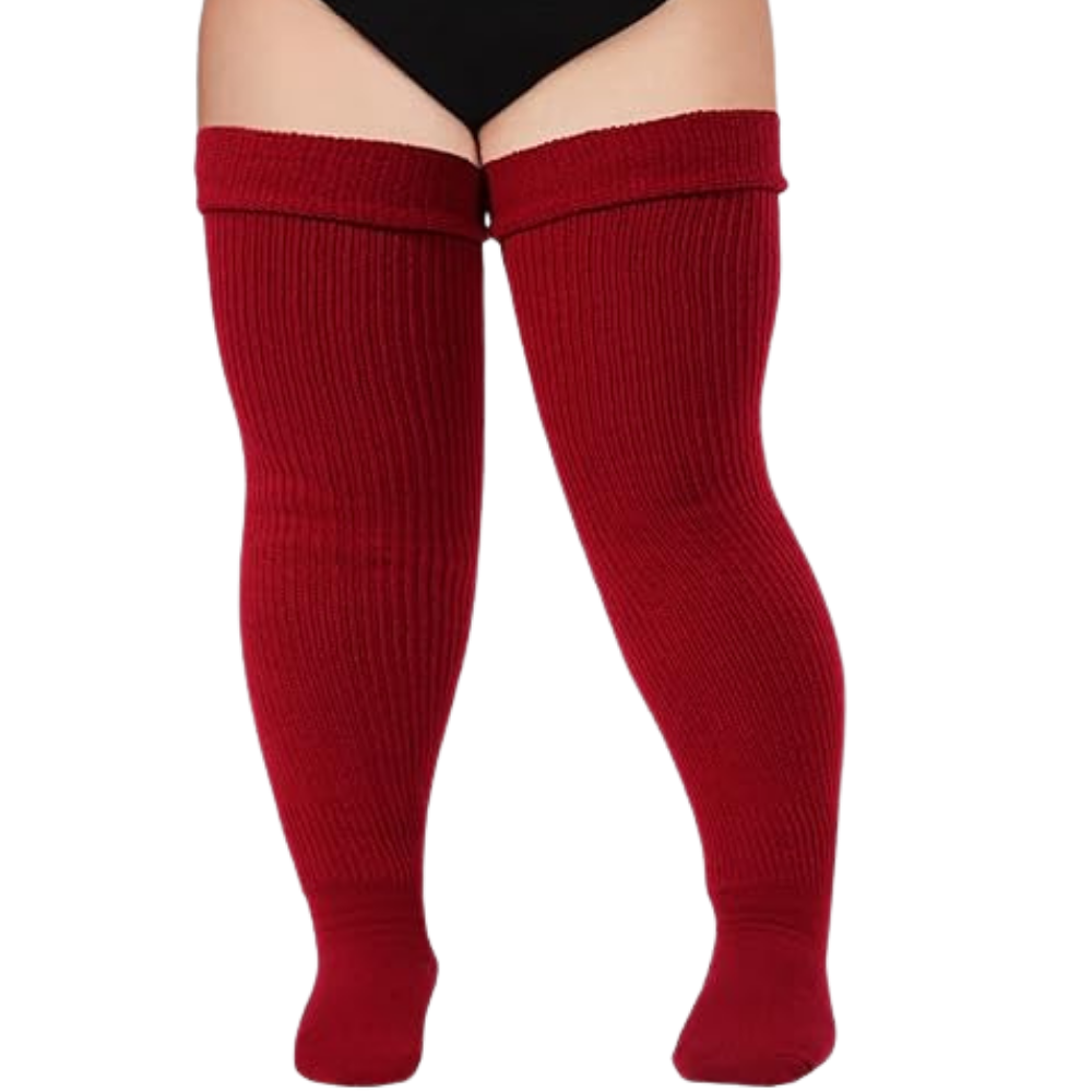 Chaussettes cuissardes reforçadas para mulheres da marca Mpwegnp, em azul, feitas de tecido resistente para conforto e estilo.