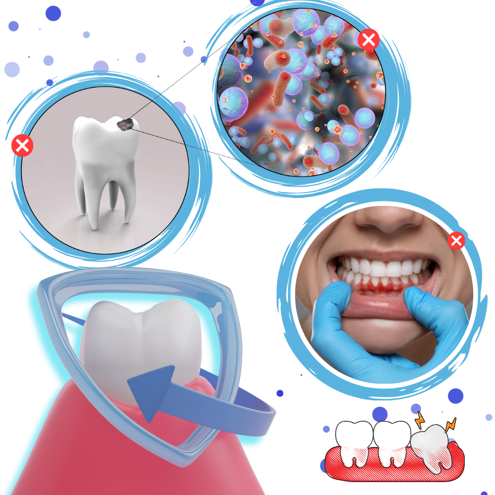 Dentifício branqueador com probióticos da linha de cuidados bucais Mrigtriles, embalagem com tubo de creme dental branco