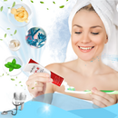 Dentifrício branqueador com probióticos da Mrigtriles, produto de cuidados bucais, com embalagem e tubo visíveis na imagem.