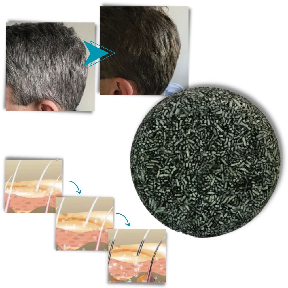Shampoing sólido natural para cabelos brancos, produto de cuidado capilar da marca Ms.Dear, com fórmula suave e sustentável.