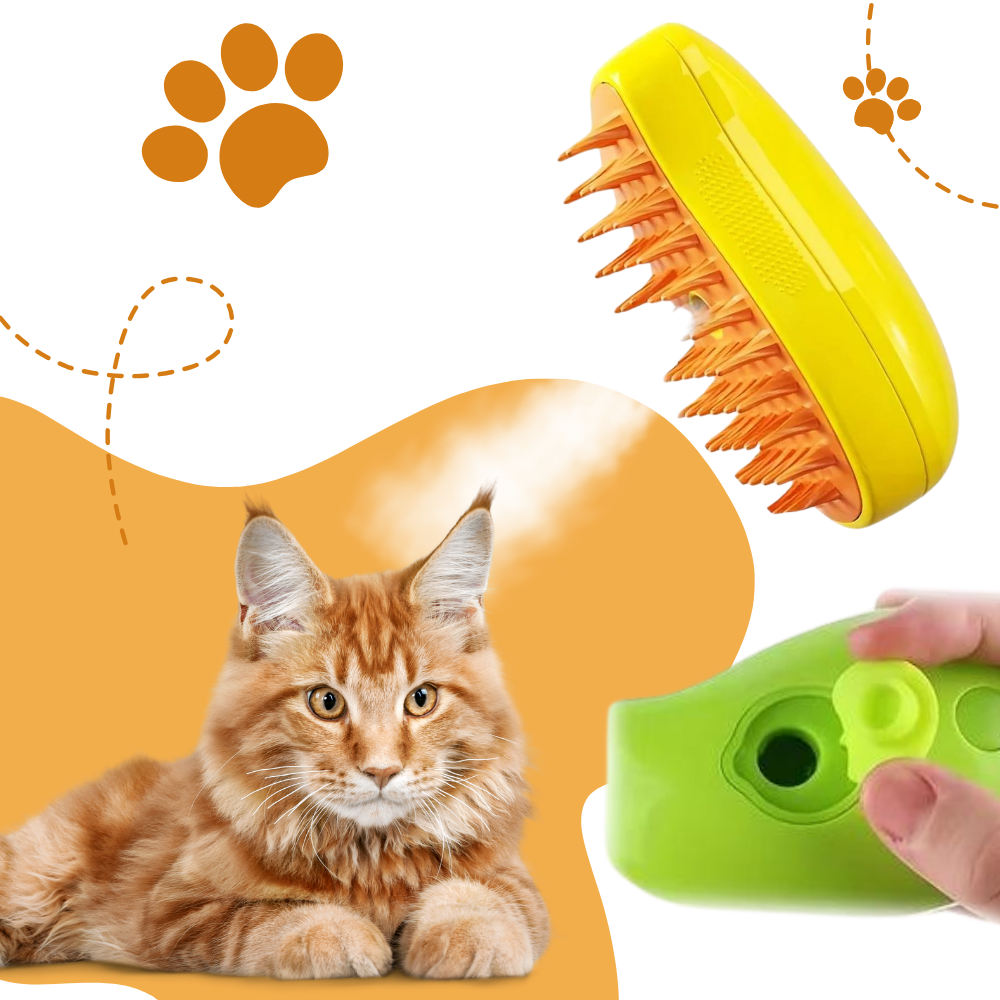 Escova de tosa multifuncional para gatos da Candy Moon com reservatório de água e design prático para cuidados felinos