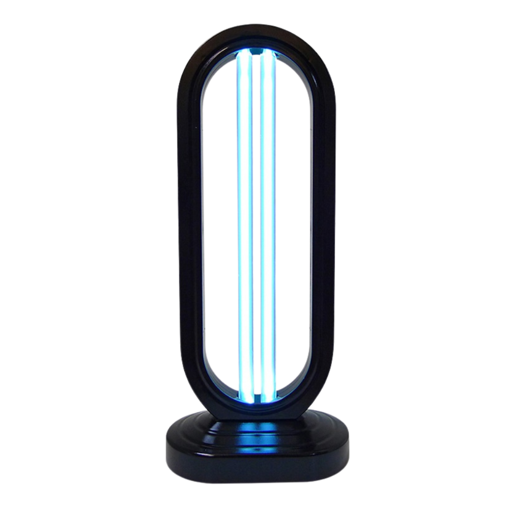 Ampola desinfetante UV para superfícies, produto de limpeza doméstica da JustgreenBox com luz ultravioleta para desinfecção eficiente.