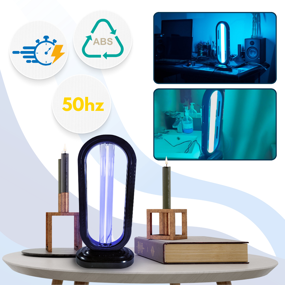 Ampola desinfetante UV para múltiplas superfícies da JustgreenBox, limpa e desinfeta de forma rápida e eficiente.